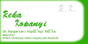 reka kopanyi business card